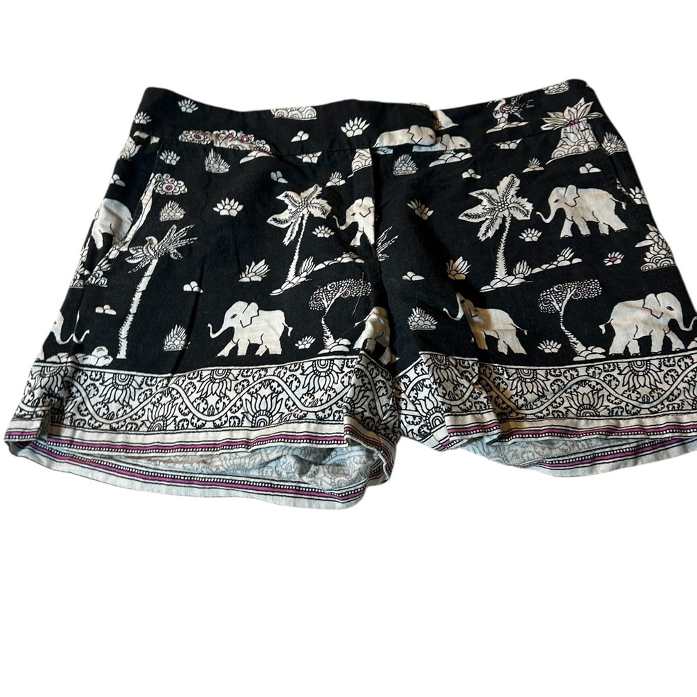 LOFT Black Elephant Print Shorts